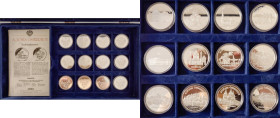 Austria. Second Republic (1945- ). Lot of twelve (12) commemorative AR medals of the series 'Schönes Österreich', in original box, with eleven (11) ce...