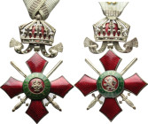 Bulgaria. Decoration of the Order of Military Merit (established on May 18, 1900), Knight of the 5th Class, with crown and ribbon. SPL.