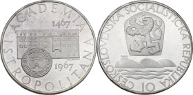 Czechoslovakia. AR 10 Korun, 1967. Academia Istropolitana. KM 62. AR. 12.01 g. 30 mm.