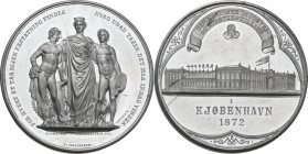 Denmark. White metal medal, Copenhagen 1872. For the Nordic Industry and Art Exhibition. Obv. Allegoric figures of industry and art; two nude male fig...