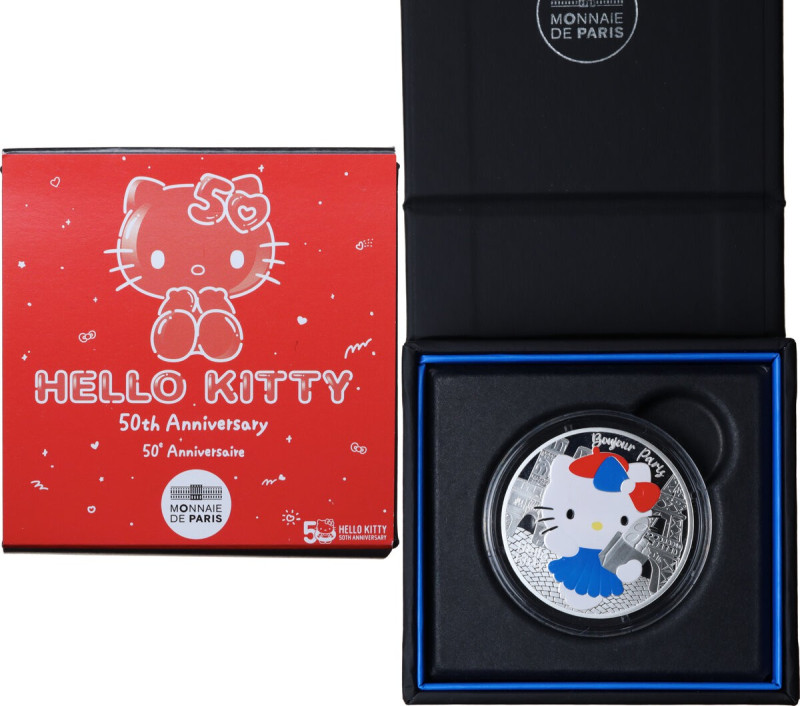 France. Hello Kitty 50th Anniversary. AR 10 Euro 2024 commemorative coin. AR. 30...