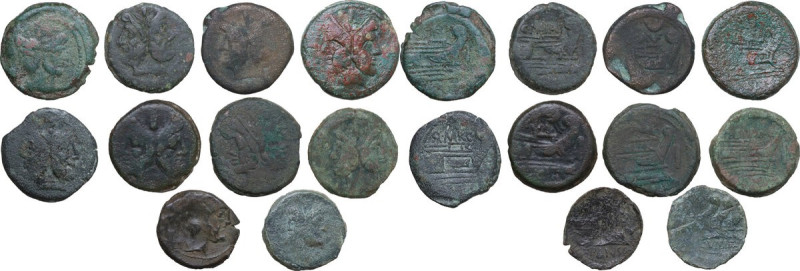 The Roman Republic. Lot of ten (10) unclassified AE denominations. AE. About VF:...