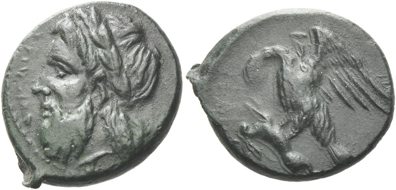 Sicily, Agrigentum 

Bronze circa 338-287, Æ 15 mm, 3.90 g. AKΡAΓANT Laureate ...