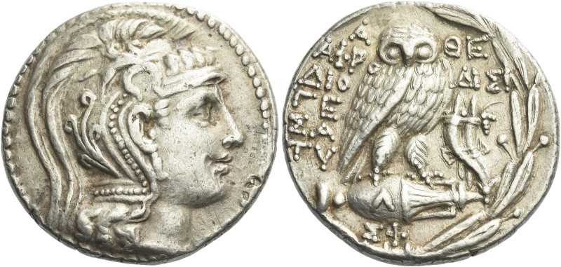 Attica, Athens 

Tetradrachm new style, Aphrodisi–, Dioge–, and Saty–, magistr...