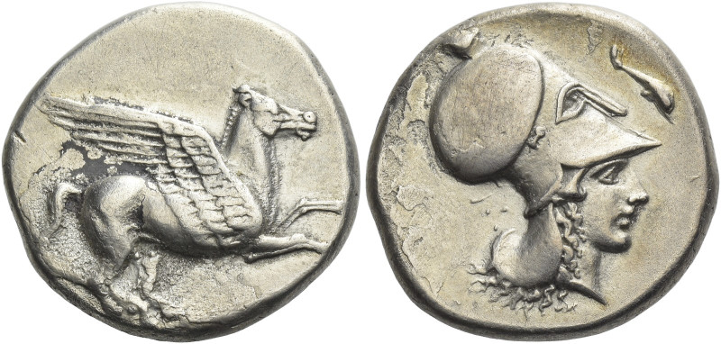 Corinthia, Corinth 

Stater circa 400-375, AR 22 mm, 8.33 g. Pegasus flying r....