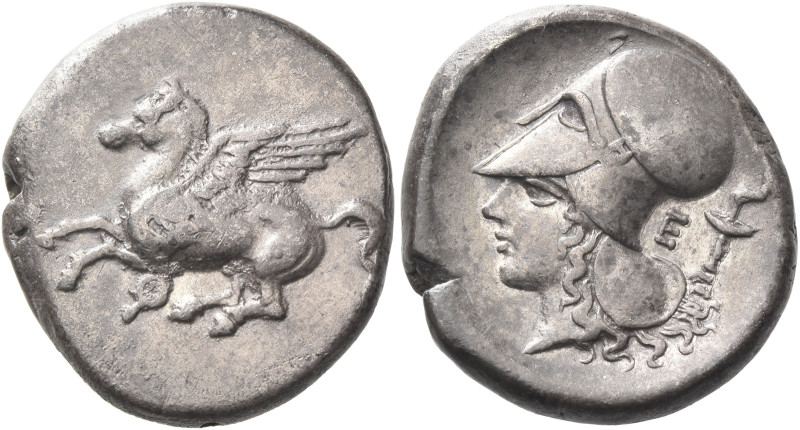 Corinthia, Corinth 

Stater circa 375-300, AR 22 mm, 8.45 g. Pegasus flying l....