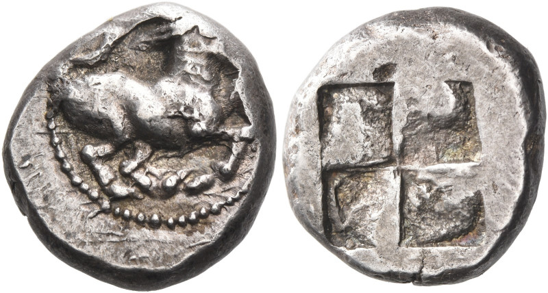 The Cyclades, Paros 

Drachm circa 490-480, AR 17 mm, 6.12 g. Goat kneeling r....