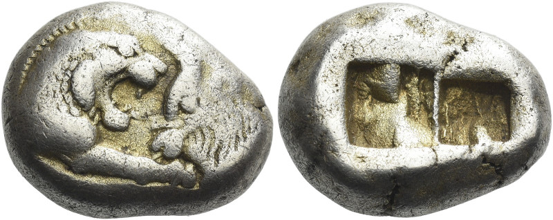 Time of Croesus, 561-546 or later 

Double siglos, Sardes circa 561-546 or lat...