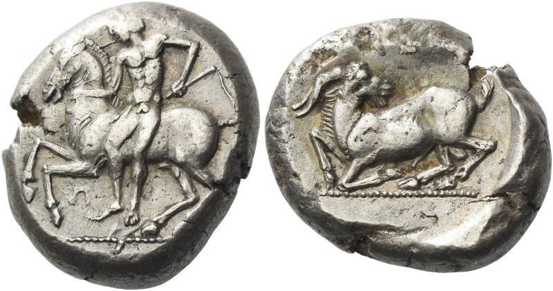 Cilicia, Celenderis 

Stater circa 430-420, AR 20 mm, 10.75 g. Rider l., holdi...