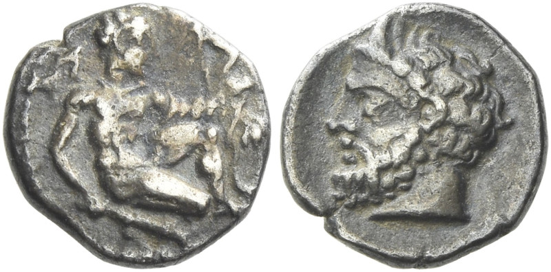 Uncertain 

Obol circa IV century BC, AR 9 mm, 0.70 g. Hercules kneeling r., h...