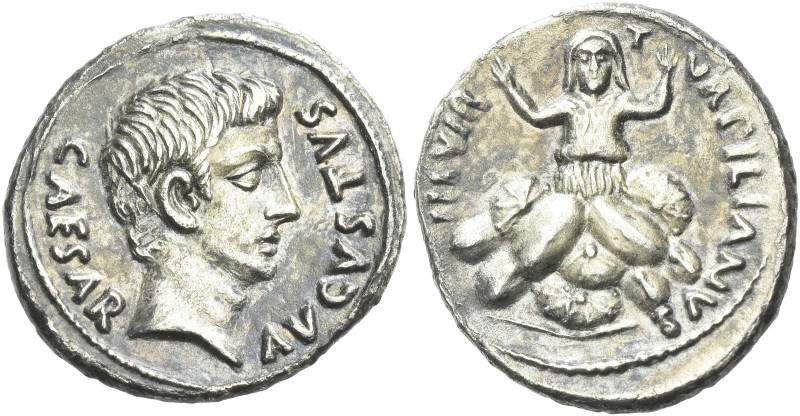 Octavian as Augustus, 27 BC – 14 AD 

P. Petronius Turpilianus. Denarius circa...