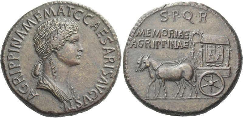 In the name of Agrippina Senior, mother of Gaius 

Sestertius circa 37-41, Æ 3...