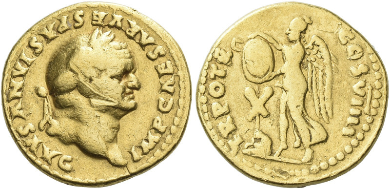 Vespasian, 69 – 79

Aureus 79, AV 18 mm, 6.33 g. IMP CAESAR VESPASIANVS AVG La...