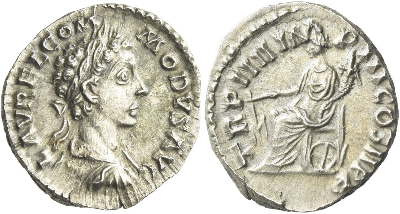 Commodus augustus, 177 – 192

Denarius 179 or later, AR 17 mm, 2.92 g. L AVREL...