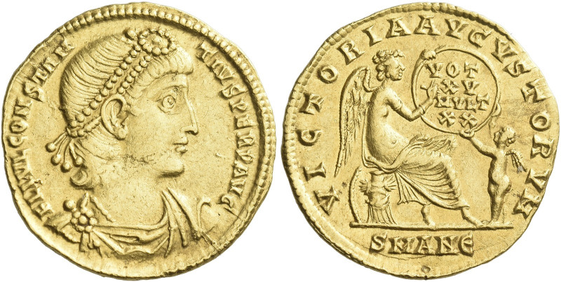 Constantius II augustus, 337 – 361

Solidus, Antiochia 337-347, AV 22 mm, 4.40...