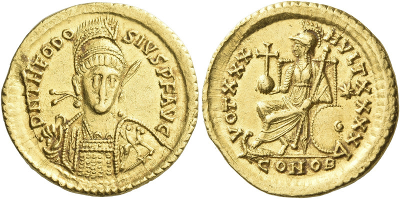 Theodosius II, 408 – 450 

Solidus, Constantinople 430-440, AV 21 mm, 4.45 g. ...