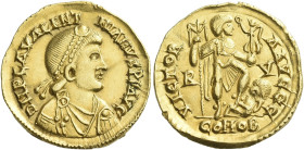 The Visigoths

Pseudo-Imperial coinage. In the name of Valentinian III. Solidus, Ravenna 425-426, AV 22 mm, 4.36 g. D N PLA VALENT – NIAEVS P F AVG ...