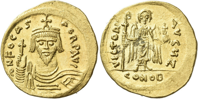 Phocas, 23 November 602 – 5 October 610 

Solidus 607-610, AV 21 mm, 4.49 g. d...