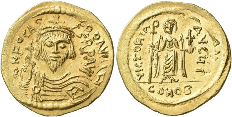 Phocas, 23 November 602 – 5 October 610 

Solidus 607-610, AV 21 mm, 4.51 g. d...