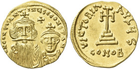 Constans II, September 641 – 15 July 678, with colleagues from 654 

Solidus 654-659, AV 20 mm, 4.44 g. d N CONSTANTINЧS C CONSTANT Facing busts of ...