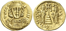 Constantine IV, Pogonatus 13 April 654 – 10 July 685 

Solidus 668–673, AV 19 mm, 4.45 g. dN CON – NЧS Beardless bust, three-quarters facing, wearin...