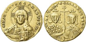 Constantine VII Porphyrogenitus, 6 June 913 – 9 November 959, with colleagues from 914 

Solidus circa 949–959, AV 19 mm, 4.35 g. +IhS XPS ReX ReGNA...