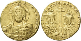 Constantine VII Porphyrogenitus, 6 June 913 – 9 November 959, with colleagues from 914 

Solidus circa 949–959, AV 18 mm, 4.10 g. +IhS XPS ReX ReGNA...