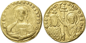 John I Tzimisces, 11 December 969 – 11 January 976 

Histamenon 969–976, AV 20 mm, 4.03 g. +IhS XIS ReX ReGNANTIhM Facing bust of Christ, with decor...