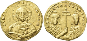 Basil II Bulgaroctonos, 11 January 976 – 15 December 1025, with Constantine VIII, co-emperor throughout the reign 

Histamenon circa 977-989 (?), AV...