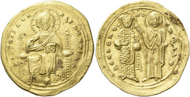 Romanus III Argyrus, 1028 – 1034 

Histamenon 1028-1034, AV 25 mm, 4.41g. +IhS XPS REX - REςnAnTIuM and reverse legend ΘCE bOHΘ – RωmAnω Christ, nim...