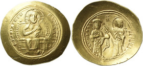 Constantine X Ducas, 23 November 1059 – 23 May 1067 

Histamenon circa 1059-1067, AV 26 mm, 4.38 g. +IhS IXS RCX – RCINANTIhm Christ, nimbate, seate...