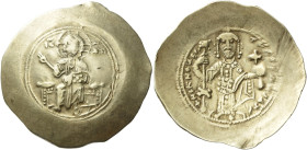 Nicephorus III Botaniates, 3 April 1078-1 April 1081 

Histamenon 1078-1081, EL 30 mm, 4.37 g. Christ seated facing on backless throne, nimbate, rai...