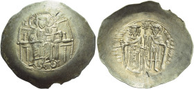 Theodore I Comnenus-Lascaris (Empire of Nicaea), 1204 – 1222 AD 

Trachy, Nicaea circa 1208-1212 AD, EL 36 mm, 4.21 g. IC XC Full-length figure of C...