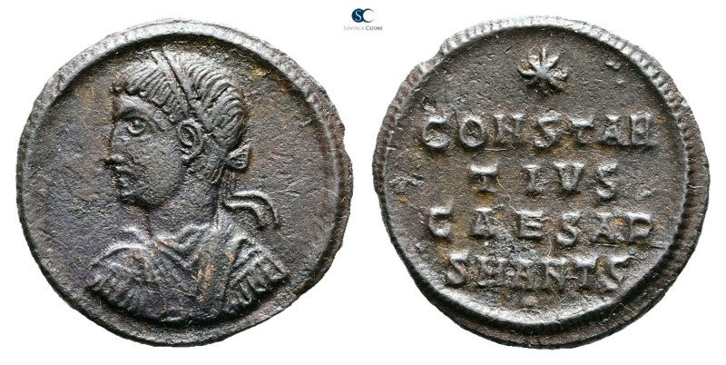 Constantius II, as Caesar AD 337-347. Antioch
Follis Æ

18 mm, 2,09 g



...