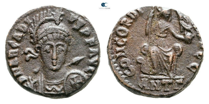 Arcadius AD 383-408. Antioch
Follis Æ

15 mm, 3,33 g



Very Fine