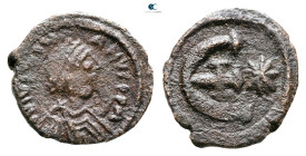 Justinian I AD 527-565. Theoupolis (Antioch). Pentanummium Æ