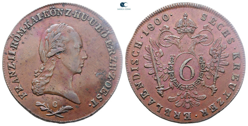 Austria. Prague (Czechia). Franz II AD 1792-1806. 
6 Kreuzer CU 1800

33 mm, ...