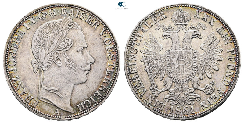 Austria. AD 1861. 
1 Vereinstaler 1861

 mm, 18,6 g



Nearly Extremely F...