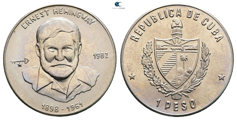 Cuba. AD 1982. Ernest Hemingway
1 Peso 1982

 mm, 11,6 g



Mint State