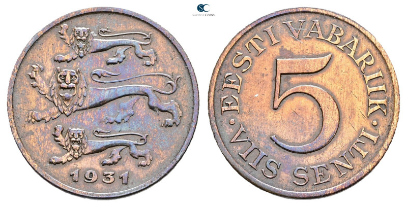 Estonia. AD 1931. 
5 Senti 1931

 mm, 5 g



Extremely Fine