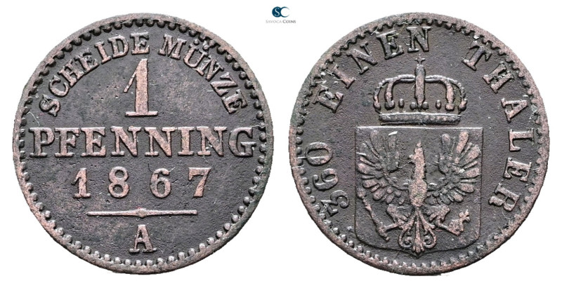 Germany. Preußen AD 1867. 
1 Pfenning 1867 A

 mm, 1,5 g



Very Fine