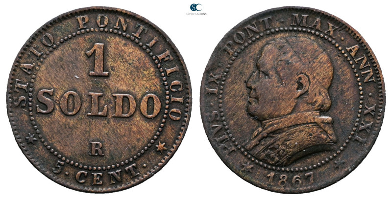 Vatikan. AD 1867. 
1 Soldo 1867

 mm, 4,76 g



Very Fine