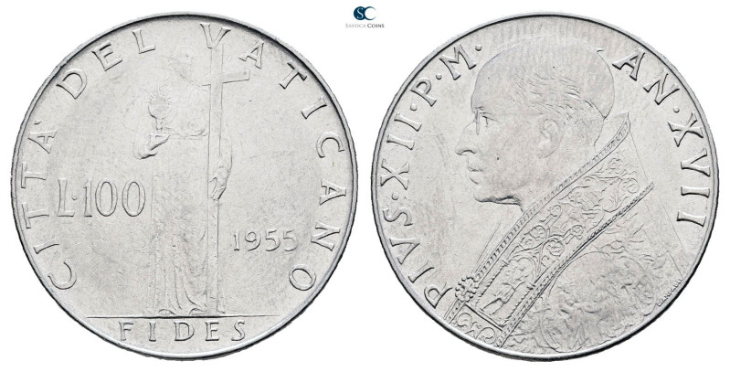 Vatikan. AD 1955. 
100 Lire 1955

 mm, 8 g



Uncirculated