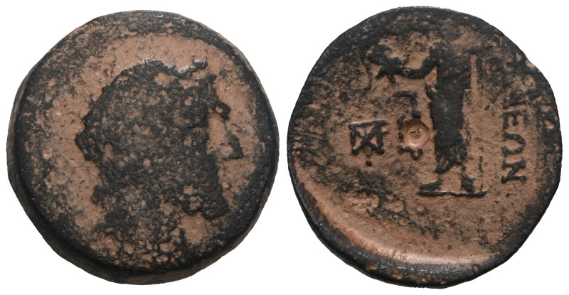 Greek bronze coin. Artificial sandpatina. Weight 7,40 gr - Diameter 19 mm.