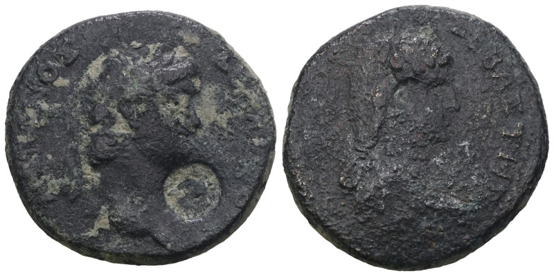 Nero and Poppea 54-68 AD - Bronze of Tavium in Galatia, 62-65 AD. Weight 11,01 g...