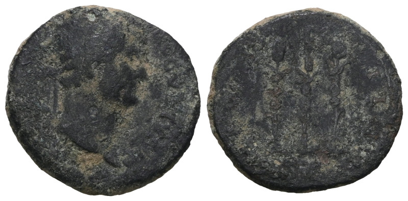 Hadrian Æ Semis or Quadrans. Rome, AD 125-128. Weight 2,99 gr - Diameter 16 mm.