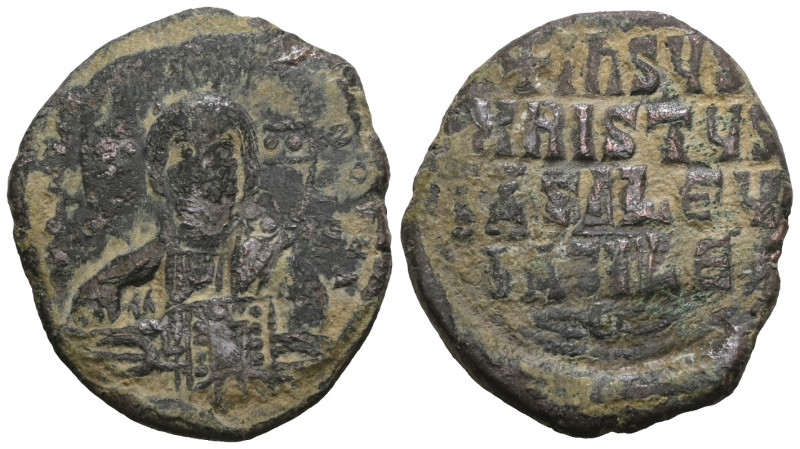 BYZANTINE EMPIRE. Temp. Constantine VIII-Basil II. Circa 1020-1028. Æ follis. We...