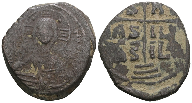 Anonymous, attributed to Romanus III (1028-1034) AE follis. Weight 12,44 gr - Di...