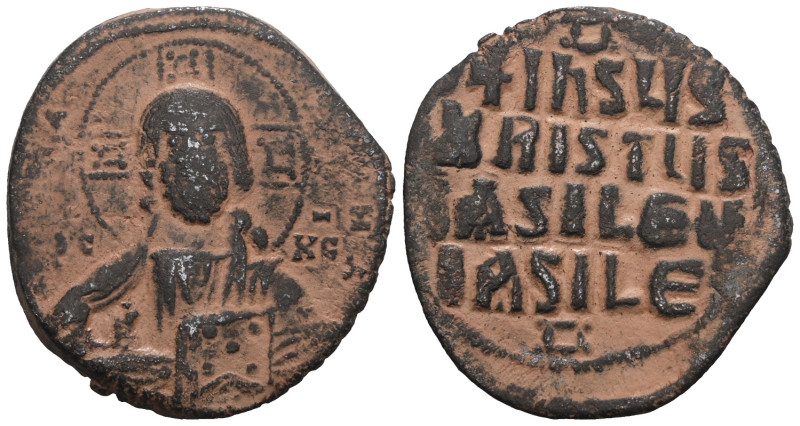 Basil II and Constantine VIII. AD 976-1028. AE Class A2 Anonymous Follis. Artifi...