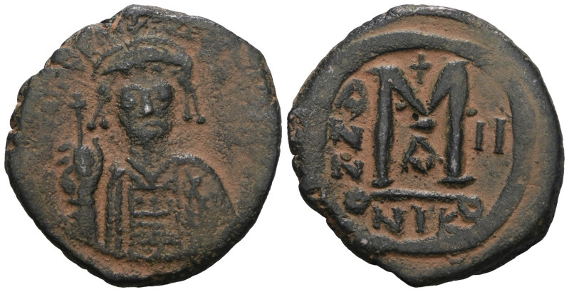 Maurice Tiberius (582-602) AE Follis. Artificial sandpatina. Weight 12,10 gr - D...